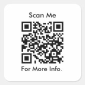 QR-code Vierkante Sticker (Voorkant)