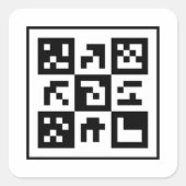 qr-code vierkante sticker (Voorkant)