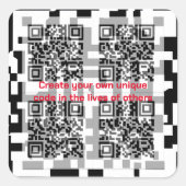 QR-code Vierkante Sticker (Voorkant)