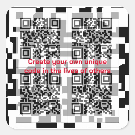 QR-code Vierkante Sticker (Voorkant)