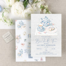 QR-code Vintage Franse Chinoiserie Bruids-Thee
