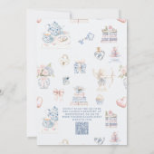 QR Code Vintage French Chinoiserie Bridal Tea Kaart (Achterkant)