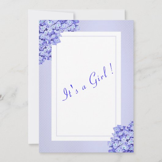 QR Code Violet Bloemen Baby Meisje Douche Uitnodig (Achterkant)