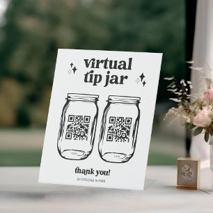 QR-code Virtuele tip jar Pedestal Sign Reclamebord Met Voetstuk