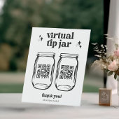 QR-code Virtuele tip jar Pedestal Sign Reclamebord Met Voetstuk