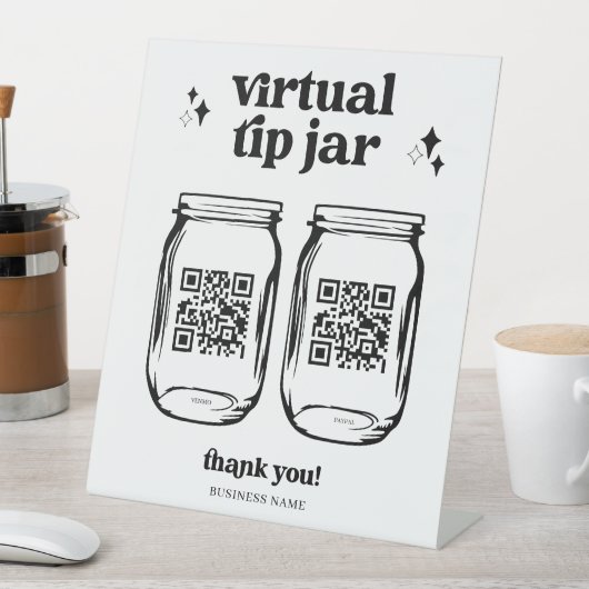 QR-code Virtuele tip jar Pedestal Sign Reclamebord Met Voetstuk (Insitu)