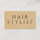 QR-code Visagist Beige Linnenlook Visitekaartje (Voorkant)