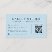 QR Code Visagist Blauw Visitekaartje (Achterkant)