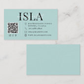 QR Code Visagist Blauw Visitekaartje (Voorkant / Achterkant)