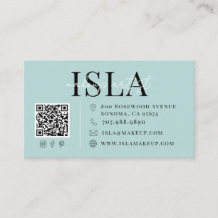 QR Code Visagist Blauw Visitekaartje
