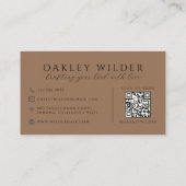 QR Code Visagist Donker Terracotta Visitekaartje (Achterkant)