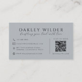 QR Code Visagist Grijs Visitekaartje (Achterkant)