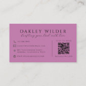 QR Code Visagist Lilac Visitekaartje (Achterkant)