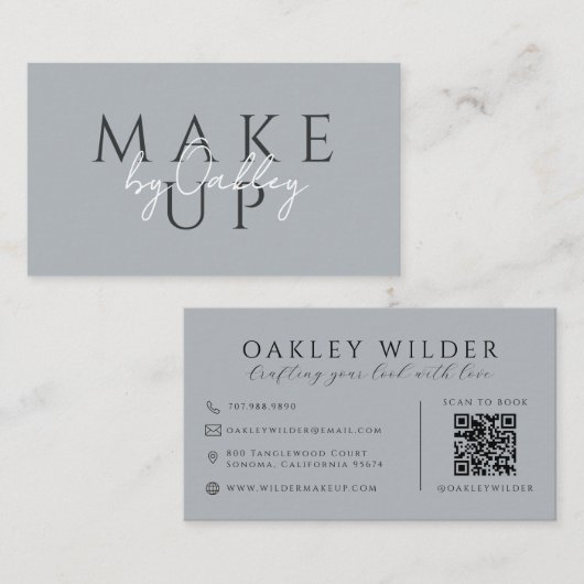 QR Code Visagist Neutraal Visitekaartje (Voorkant / Achterkant)