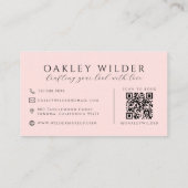QR Code Visagist Roze Visitekaartje (Achterkant)