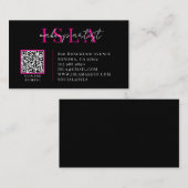 QR Code Visagist Roze Zwart Visitekaartje (Voorkant / Achterkant)
