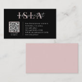 QR Code Visagist Roze Zwart Visitekaartje (Voorkant / Achterkant)