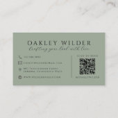 QR Code Visagist Sage Green Visitekaartje (Achterkant)