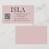 QR Code Visagist Stof Roze Blush Visitekaartje (Voorkant / Achterkant)