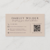 QR Code Visagist Taupe Visitekaartje (Achterkant)