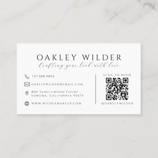 QR Code Visagist Visitekaartje (Achterkant)