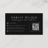QR Code Visagist Zwart Visitekaartje (Achterkant)