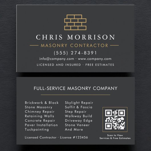 QR-code Visgraver Metselaar Businesscard Visitekaartje