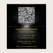 QR Code Visitekaartje Black Gold - onder Spotlight (Buitenkant ongevouwen)