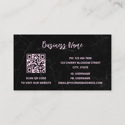 QR-code | Visitekaartje Cherry Blossom (Achterkant)