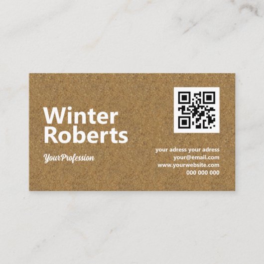QR-code visitekaartje, krafthouten visitekaartje (Voorkant)