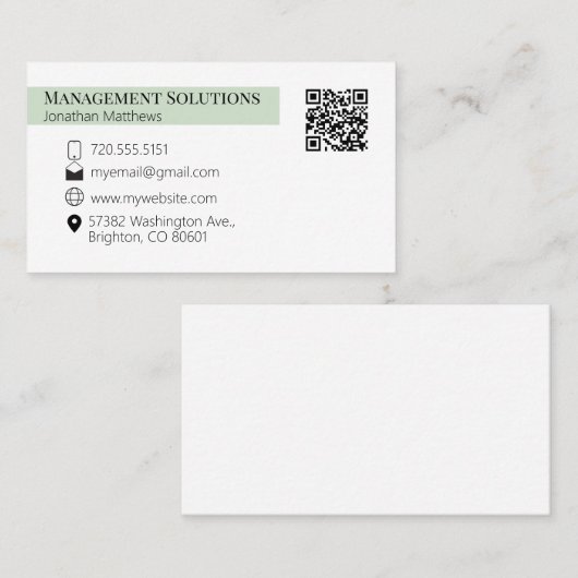 QR code Visitekaartje Lichtgroen (Voorkant / Achterkant)