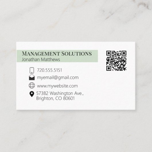 QR code Visitekaartje Lichtgroen (Voorkant)