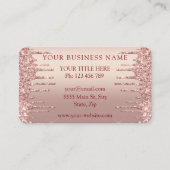 QR-code Visitekaartje met Roos Gold Blush Glitter (Voorkant)