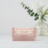 QR-code Visitekaartje met Roze Gouden Blush Glitte (Staand voorkant)