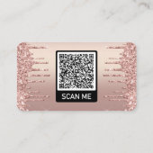 QR-code Visitekaartje met Roze Gouden Blush Glitte (Achterkant)