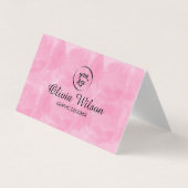 QR Code Visitekaartje Roze Modern Eenvoudig (Voorkant)