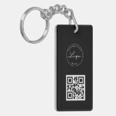 QR Code Visitekaartje Uw Logo Aangepaste Sleutelha Sleutelhanger (Voorkant Links)