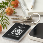 QR Code Visitekaartje Uw Logo Aangepaste Sleutelha Sleutelhanger (Voorkant Rechts)