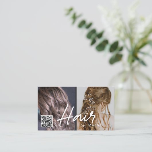 QR-code visitekaartje voor haarstijlvol haar (Staand voorkant)