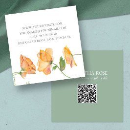 QR Code Visitekaartje – Waterverf Bloemen