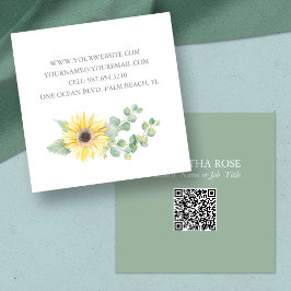 QR Code Visitekaartje – Waterverf Bloemen