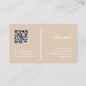 QR code visitekaartje, Zacht beige Logo minimalist Visitekaartje (Achterkant)