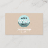 QR code visitekaartje, Zacht beige Logo minimalist Visitekaartje (Voorkant)