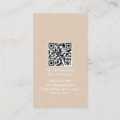 QR code visitekaartje, Zacht beige Logo minimalist Visitekaartje (Achterkant)
