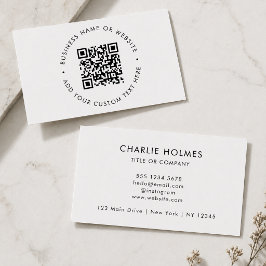 QR-code-visitekaartjes | Aangepaste witte minimale Visitekaartje