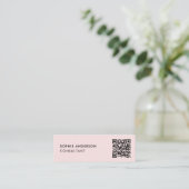 QR-code visitekaartjes | Mini Roze Contactkaart (Staand voorkant)