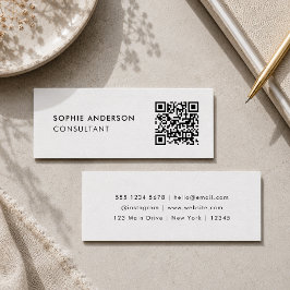 QR-code Visitekaartjes | Mini Witte Contactkaart