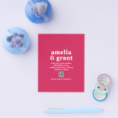 QR Code Viva Magenta Budget Huwelijksuitnodiging Flyer (Enkel)