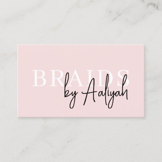 QR Code Vlechten Haarstylist Moderne Typografie Visitekaartje (Voorkant)