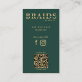 QR Code Vlechten Schoonheidssalon Vlechten Haarsty Visitekaartje (Achterkant)